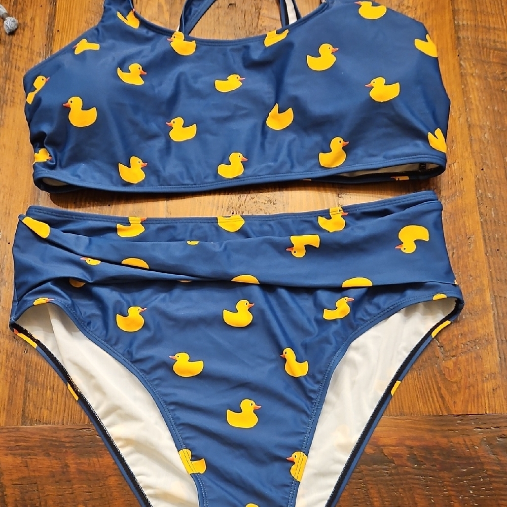 NEVER WORN LIL RUBBER DUCKY 2 PIECE  SWIMSUIT